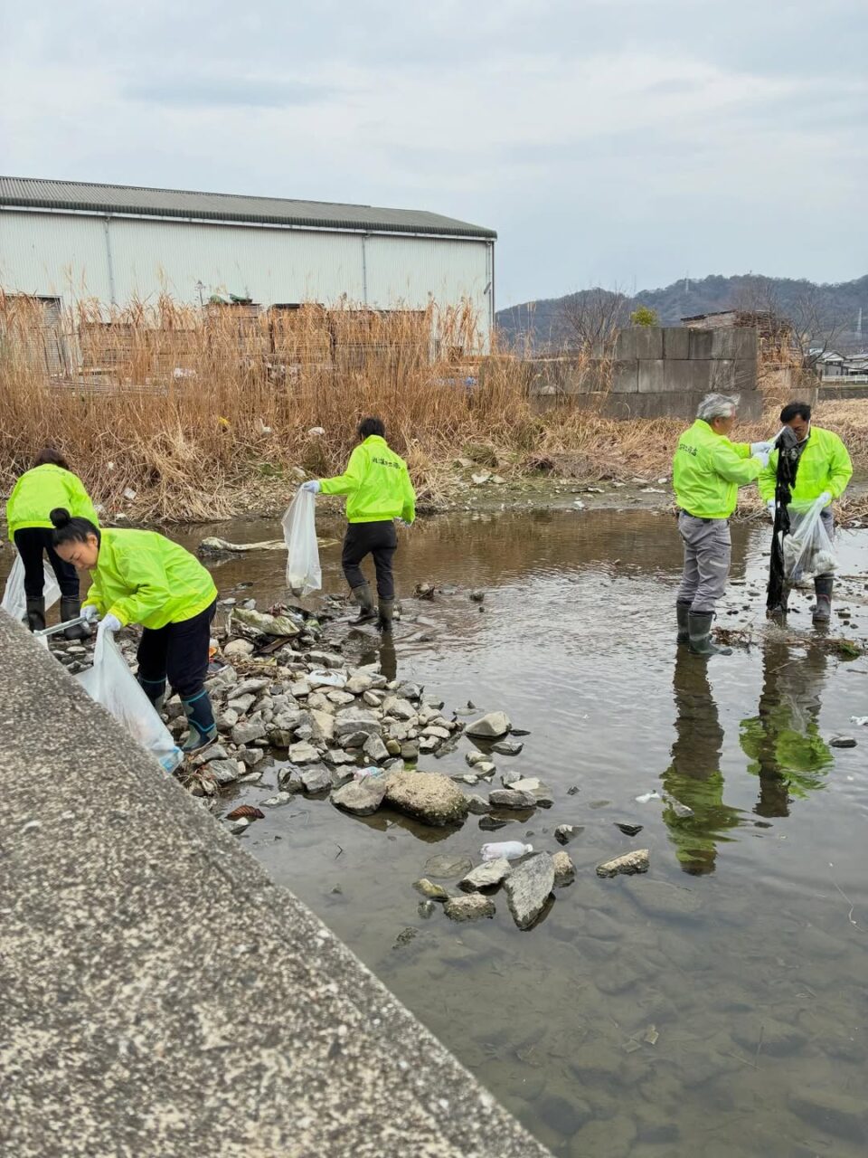 高松市円座町の新池を清掃しました(2026.03)